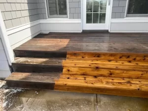 Wood Cleaning & Restoration on a Wood Deck.